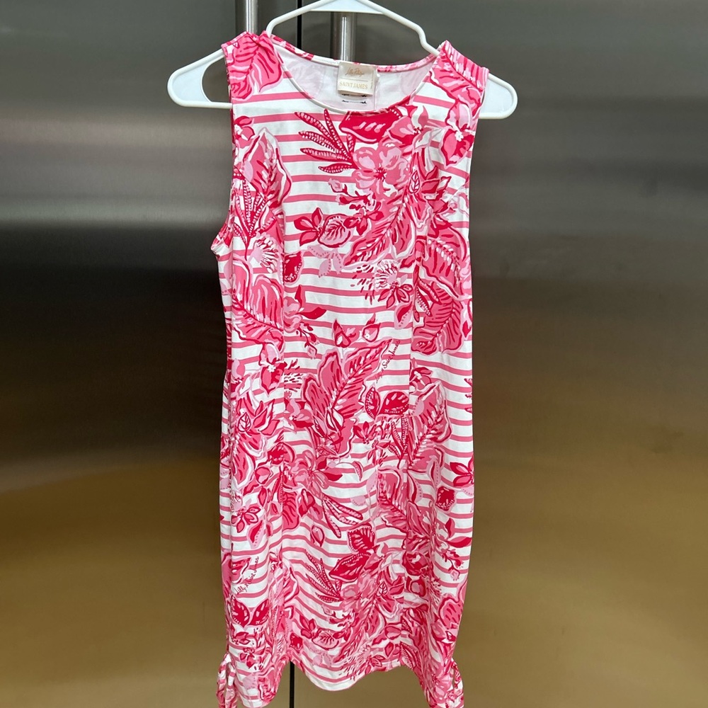 Lilly Pulitzer Pink and White Floral Midi Dress